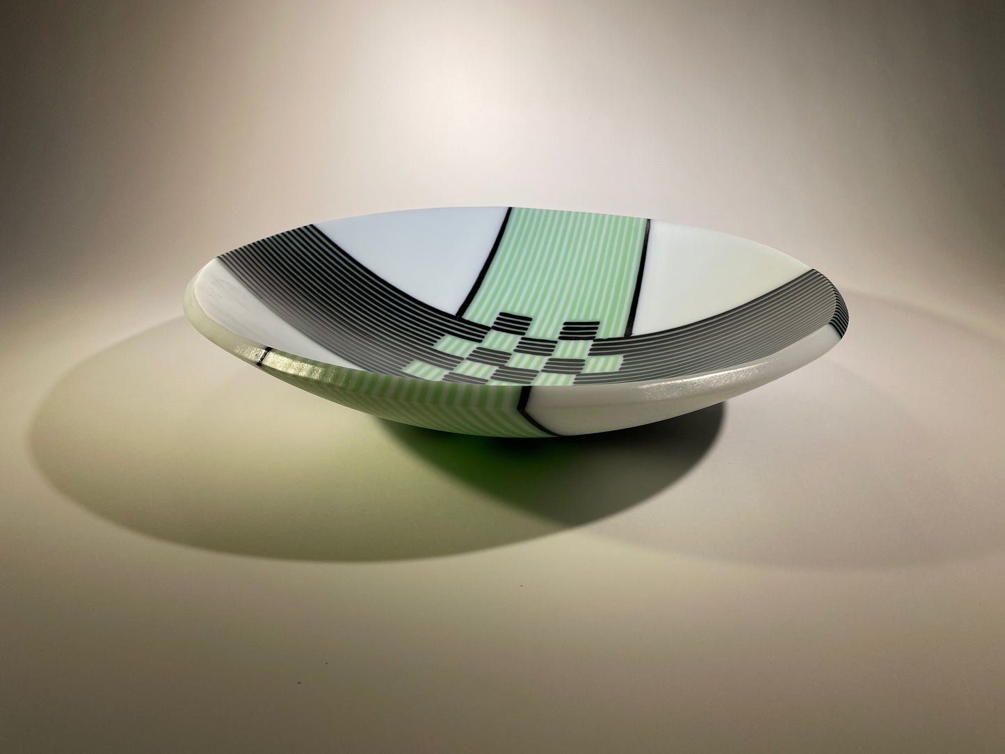 Green & Black Basketweave Bowl