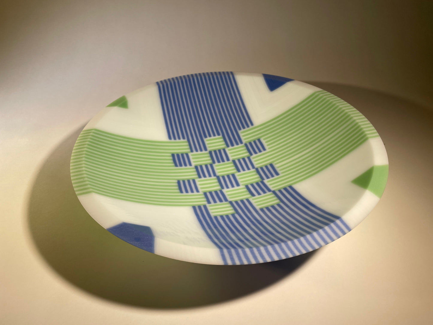 Blue & Green Basketweave Bowl