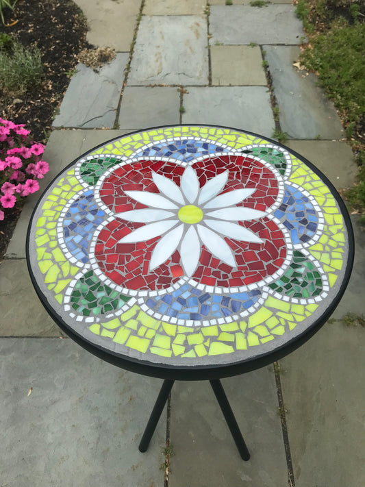 Flower Mosaic Side Table