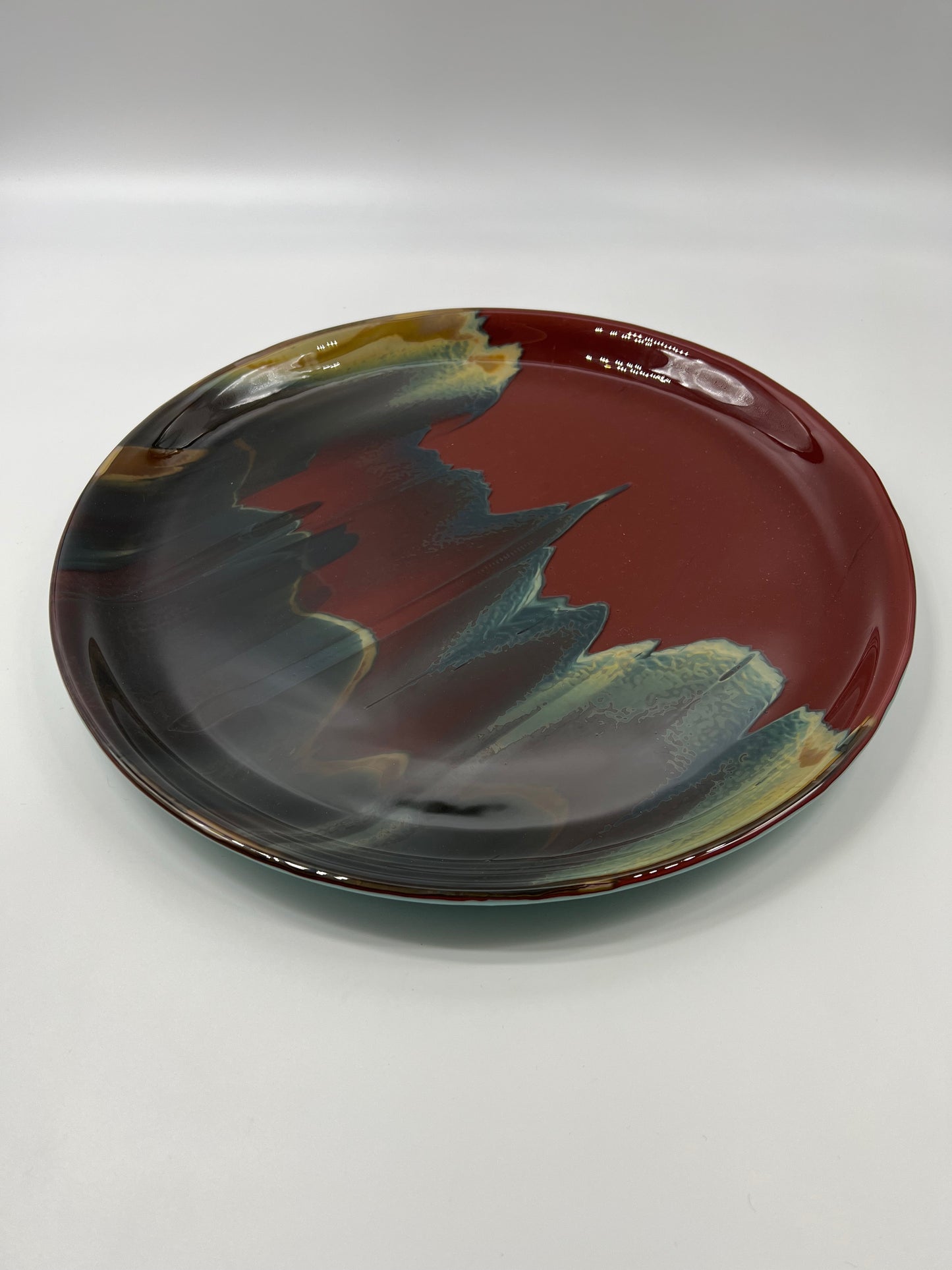 Red Reactive Round Platter