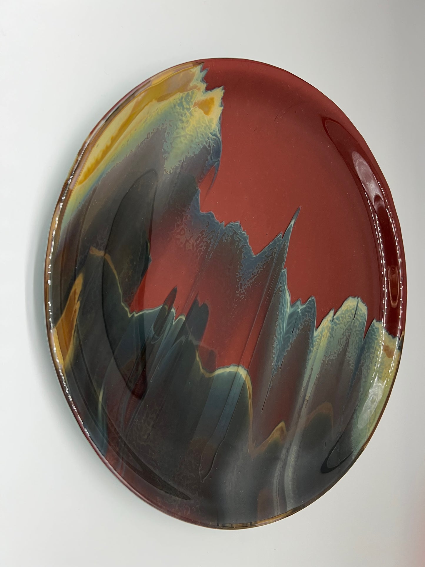Red Reactive Round Platter
